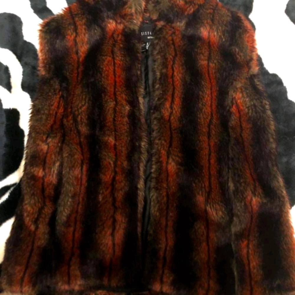 Faux fur vest jacket